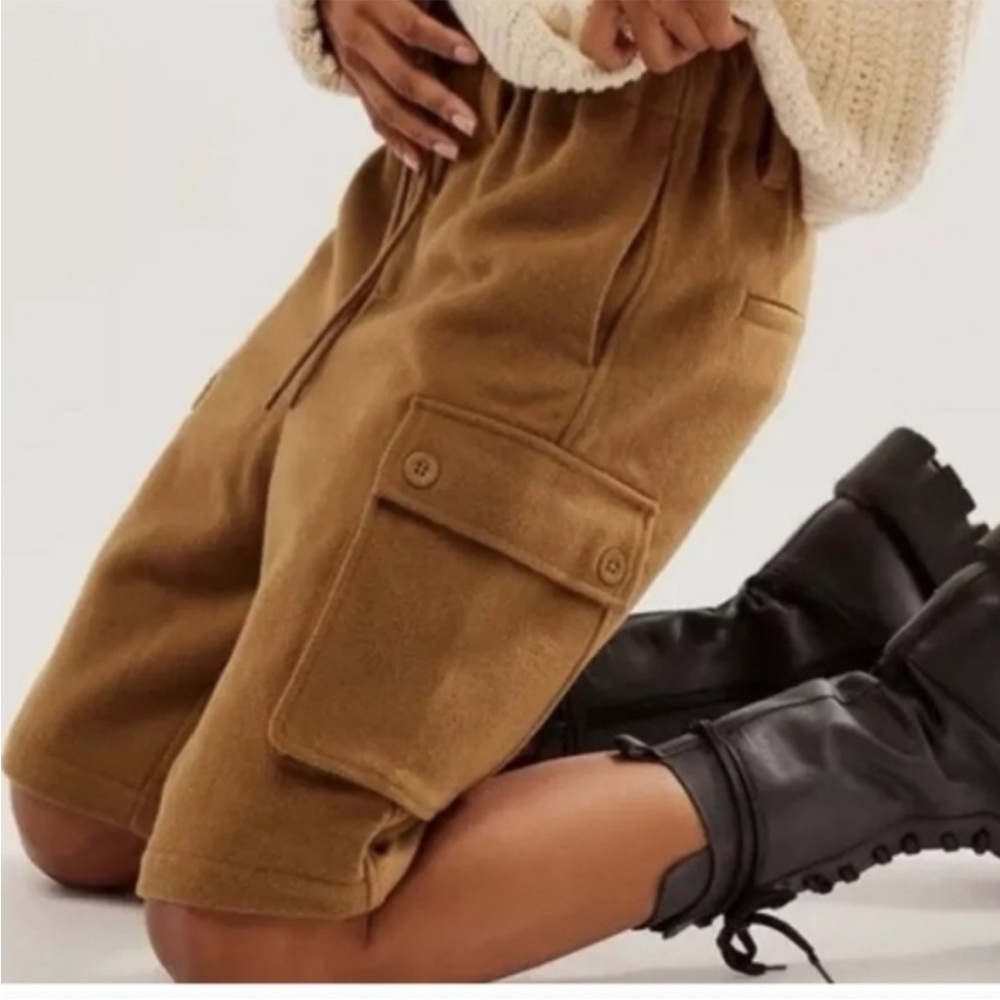 Free people Charli Wool Longline Cargo Shorts